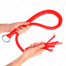 KINK - LÃTIGO DE SERPIENTE CON ANILLO DE MANO ROJO 65 CM