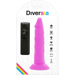 DIVERSIA - DILDO FLEXIBLE CON VIBRACION LILA 23 CM -O- 4.3 CM