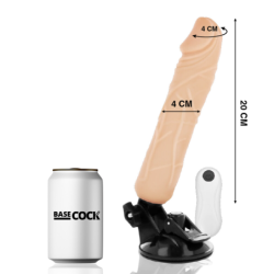 BASECOCK - VIBRADOR REALISTICO CONTROL REMOTO NATURAL 20 CM -O- 4 CM