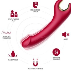 ARMONY - PRINCE DILDO VIBRADOR & ROTADOR ROJO