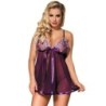 SUBBLIME - BABYDOLL CON LAZO Y DETALLES BRILLANTES MORADO L/XL