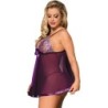 SUBBLIME - BABYDOLL CON LAZO Y DETALLES BRILLANTES MORADO L/XL