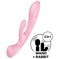 SATISFYER - TRIPLE OH VIBRADOR HÃBRIDO ROSA