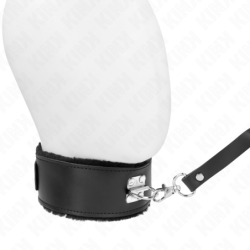 KINK - COLLAR CON CORREA 116 CM DE PIEL NEGRO AJUSTABLE 40-48 CM X 6 CM