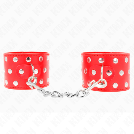 KINK - MUÃ‘EQUERAS CON CIERRE A PRESIÃ“N LLENO DE TACHUELAS AJUSTABLE ROJO 19-24 CM X 5.5 CM