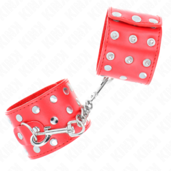 KINK - MUÃ‘EQUERAS CON CIERRE A PRESIÃ“N LLENO DE TACHUELAS AJUSTABLE ROJO 19-24 CM X 5.5 CM