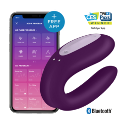 SATISFYER - DOUBLE JOY CON APP MORADO