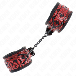 KINK - MUÃ‘EQUERAS CON PATRÃ“N DE DIAMANTES ROJO OSCURO AJUSTABLE 17-26 CM X 5.5 CM