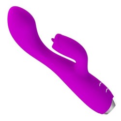 PRETTY LOVE - GLORIA VIBRADOR CONEJO RECARGABLE-IMPERMEABLE MORADO