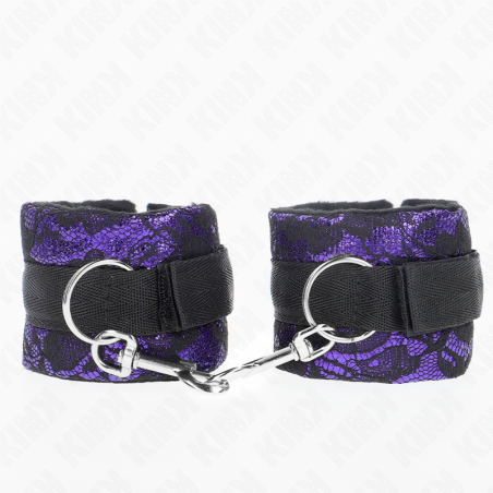 KINK - MUÃ‘EQUERAS CORTAS DE ENCAJE TERCIOPELO Y UNIÃ“N DE NYLON VIOLETA/NEGRO 23 X 6.5 CM