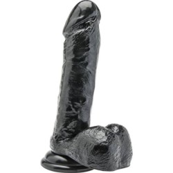 GET REAL - DILDO 18 CM CON TESTICULOS NEGRO