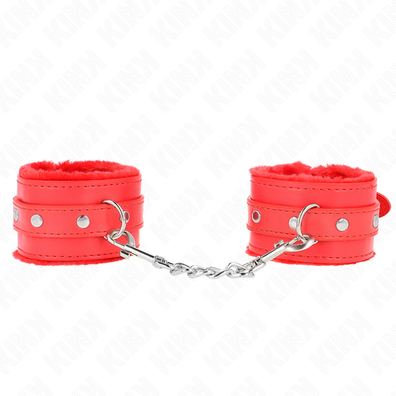 KINK - MUÃ‘EQUERAS FORRADAS PREMIUM ROJO CON CORREA ROJO AJUSTABLE 17-29 CM X 6 CM