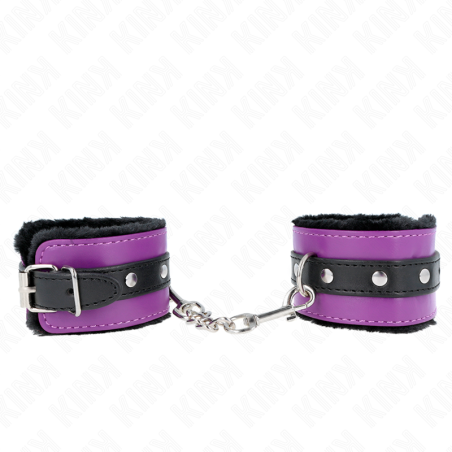 KINK - MUÃ‘EQUERAS FORRADAS PREMIUM NEGRO CON CORREA VIOLETA / NEGRO AJUSTABLE 17-29 CM X 6 CM