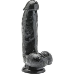 GET REAL - DILDO 12 CM CON TESTICULOS NEGRO