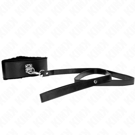 KINK - COLLAR CON CORREA 116 CM CON TACHUELAS PLATEADAS MODELO 4 NEGRO AJUSTABLE 40-48 CM X 6 CM