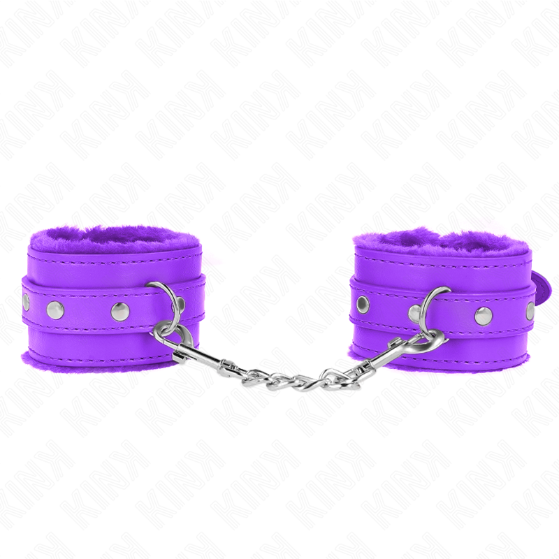 KINK - MUÃ‘EQUERAS FORRADAS PREMIUM VIOLETA CON CORREA VIOLETA AJUSTABLE 17-29 CM X 6 CM