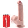 KING COCK - PLUS 3D DILDO SWINGING BALLS 24.5 CM NATURAL