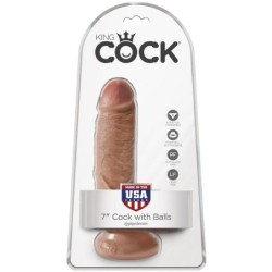 KING COCK - PENE REALISTICO CON TESTICULOS 13.2 CM CARAMELO