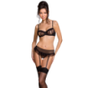 PASSION - WOMAN LOVELIA SET DE TRES PIEZAS NEGRO S/M