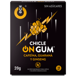 WUG GUM - ON CHICLE CAFEÃNA, GINSENG Y GUARANÃ 10 UNIDADES