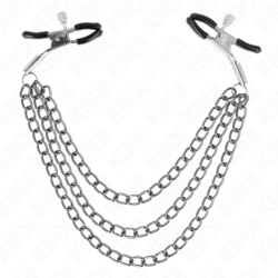 KINK - PINZAS PARA PEZONES CON TRIPLE CADENA NEGRO 20/23/28 CM