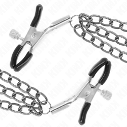 KINK - PINZAS PARA PEZONES CON TRIPLE CADENA NEGRO 20/23/28 CM