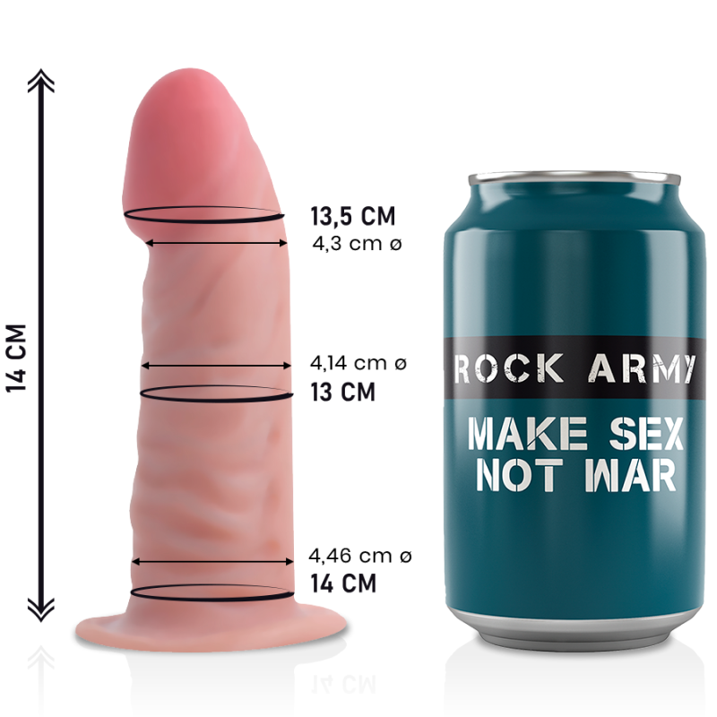 ROCKARMY - DUAL DENSITY TIGER DILDO REALISTA 14 CM -O- 4.46 CM