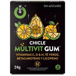 WUG GUM - MULTIVIT CHICLE VITAMINA C, H, D, BETACAROTENO, LICOPENO Y TÃ‰ VERDE 10 UNIDADES