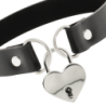 COQUETTE CHIC DESIRE - COLLAR CUERO VEGANO ACCESORIO CORAZÃ“N CON LLAVE