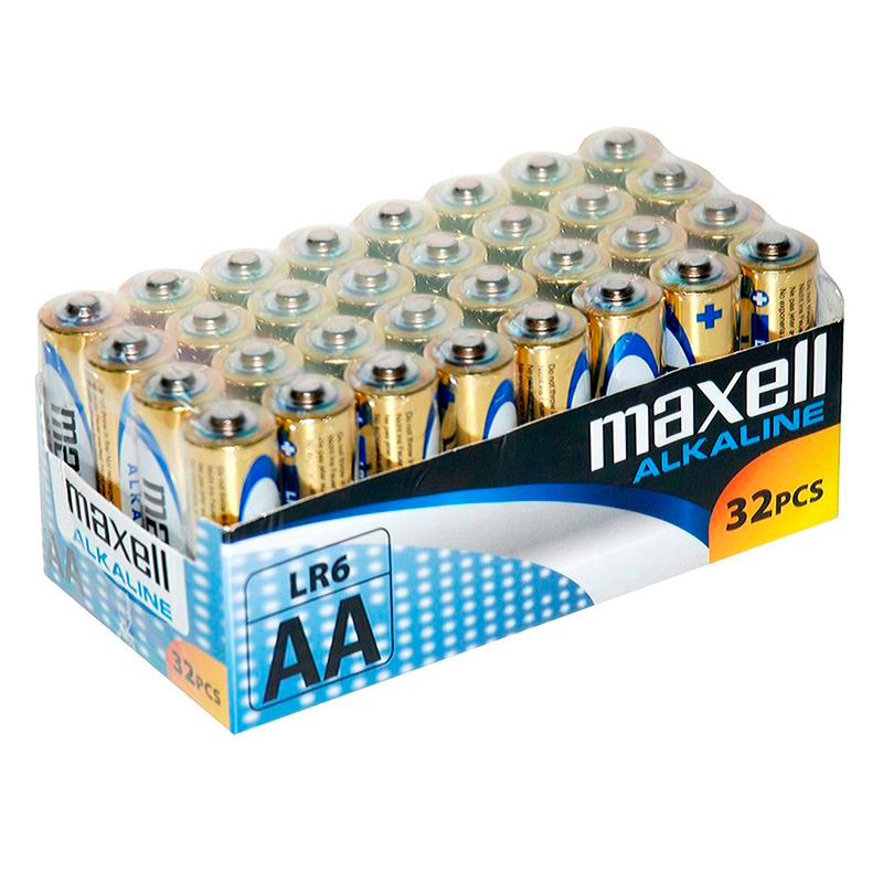 MAXELL - PILA ALCALINA AA LR6 PACK*32 PILAS