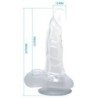 BAILE - DILDO REALISTICO CON VENTOSA Y TESTICULOS 16.7 CM TRANSPARENTE