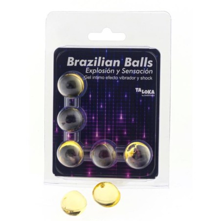 TALOKA - BRAZILIAN BALLS GEL EXCITANTE EFECTO VIBRACIÃ“N Y SHOCK 5 BOLAS