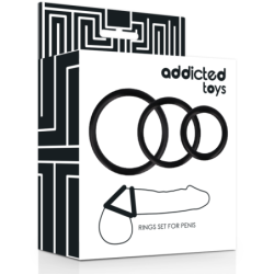 ADDICTED TOYS - SET ANILLOS PENE NEGRO