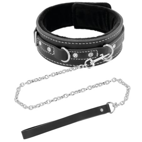 DARKNESS - COLLAR LEATHER CON CORREA ALTA CALIDAD