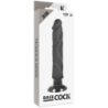 BASECOCK - VIBRADOR REALISTICO 2-1 NATURAL NEGRO 20 CM -O- 4 CM