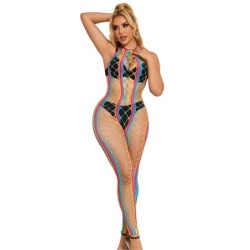 SUBBLIME - 952358 BODYSTOCKING DE REJILLA CUELLO HALTER ARCOIRIS TALLA ÃšNICA