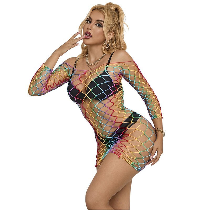 SUBBLIME - 952426 BODYSTOCKING DE REJILLA MANGA LARGA ARCOIRIS TALLA ÃšNICA