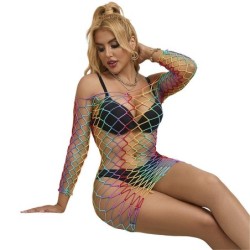 SUBBLIME - 952426 BODYSTOCKING DE REJILLA MANGA LARGA ARCOIRIS TALLA ÃšNICA