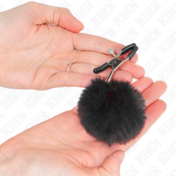 KINK - PINZAS PARA PEZONES CON POMPÃ“N NEGRO 6 CM