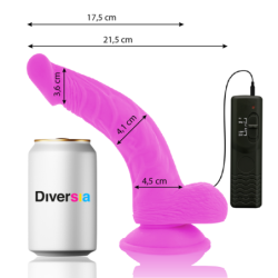 DIVERSIA - DILDO FLEXIBLE CON VIBRACION LILA 21.5 CM -O- 4.5 CM