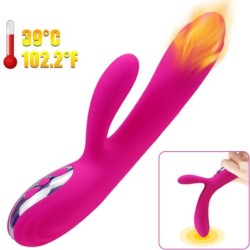 ARMONY - VIBRADOR & ESTIMULADOR FLEXIBLE EFECTO CALOR FUCSIA