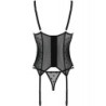 PASSION - MARINA CORSET & TANGA NEGRO L/XL