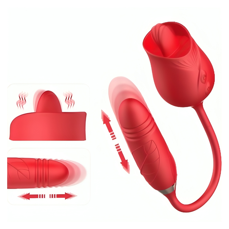 ARMONY - DELIGHT FLOWER VIBRADOR & THRUSTING CON LENGUA ROJO