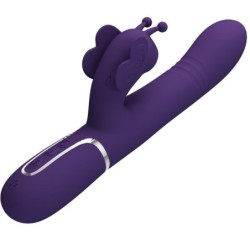 PRETTY LOVE - VIBRADOR RABBIT MULTIFUNCIÃ“N 4 EN 1 MARIPOSA MORADO