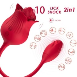 ARMONY - ROSA VIBRADOR ESTIMULADOR CLÃTORIS CON COLA 10 MODOS ROJO