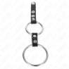 KINK - ANILLO PENE DOBLE 3.8 CM A 5 CM CONECTADOS POR CUERO