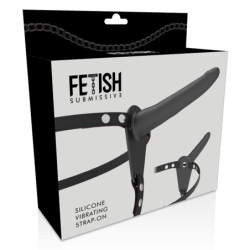 FETISH SUBMISSIVE HARNESS - VIBRADOR SILICONA NEGRO 15 CM