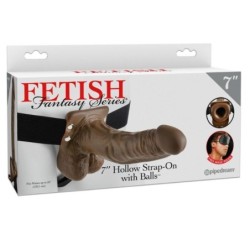 FETISH FANTASY SERIES - STRAP-ON HUECO CON TESTÃCULOS 17.8 CM