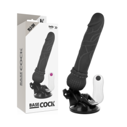 BASECOCK - VIBRADOR REALISTICO CONTROL REMOTO NEGRO 19.5 CM -O- 4 CM