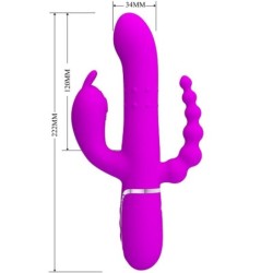 PRETTY LOVE - CAMMY TRIPLE VIBRADOR MULTIFUNCIÃ“N 4 EN 1 ROSA